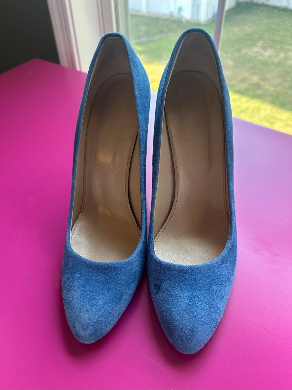 J. Crew Blue Suede Pointed Toe Pumps